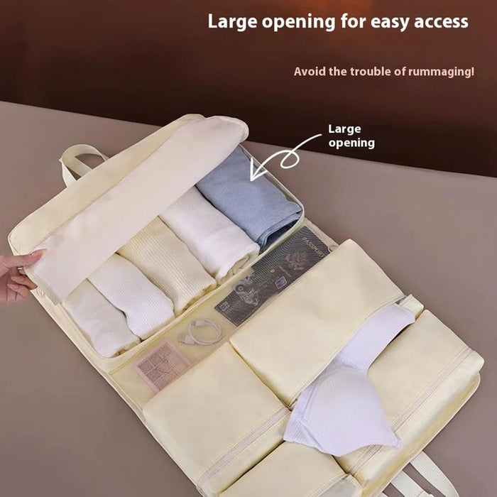 1010 Multifunction Hanging Travel Organizer Bag Foldable Luggage Packing Cube for Suitcase Storage - Apricot - 3