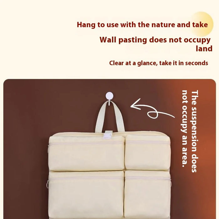 1010 Multifunction Hanging Travel Organizer Bag Foldable Luggage Packing Cube for Suitcase Storage - Apricot - 5