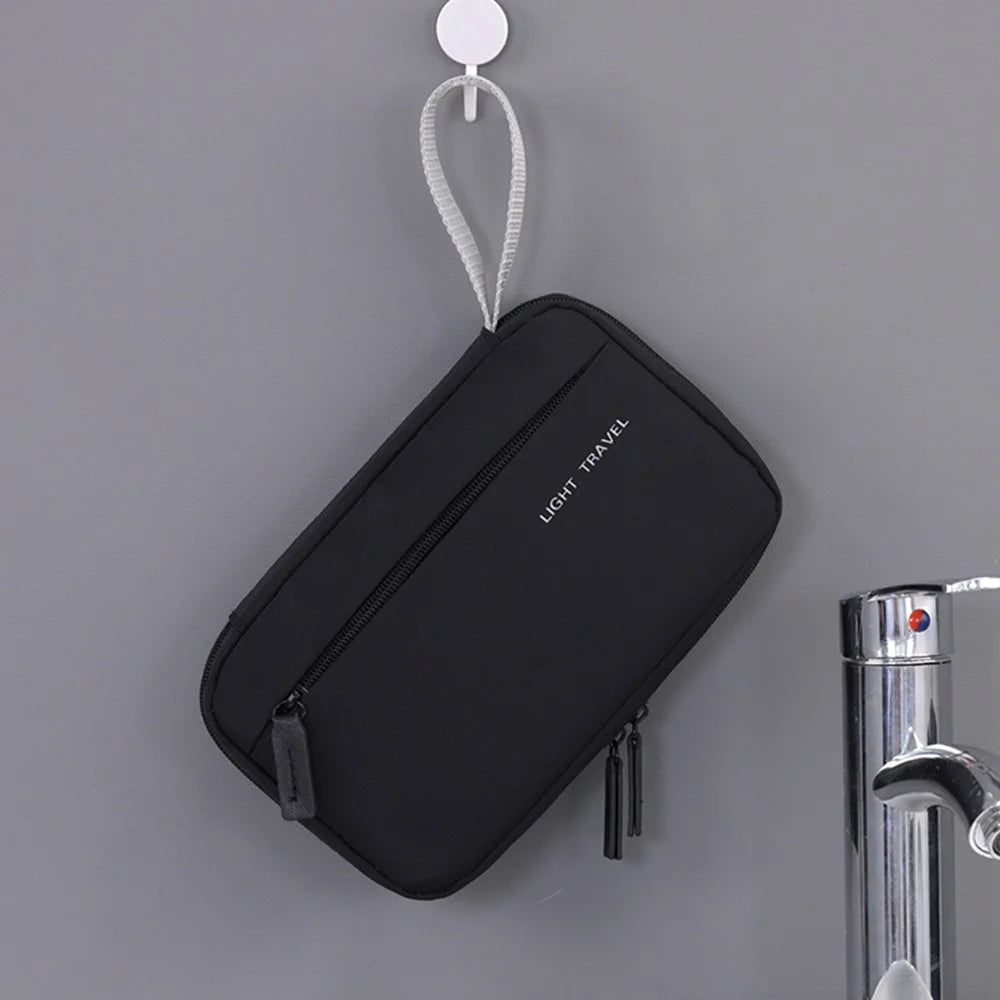 4038 For Men Portable Travel Toiletry Bag Oxford Cloth Waterproof Foldable Cosmetic Organizer, Size S - Black - 4