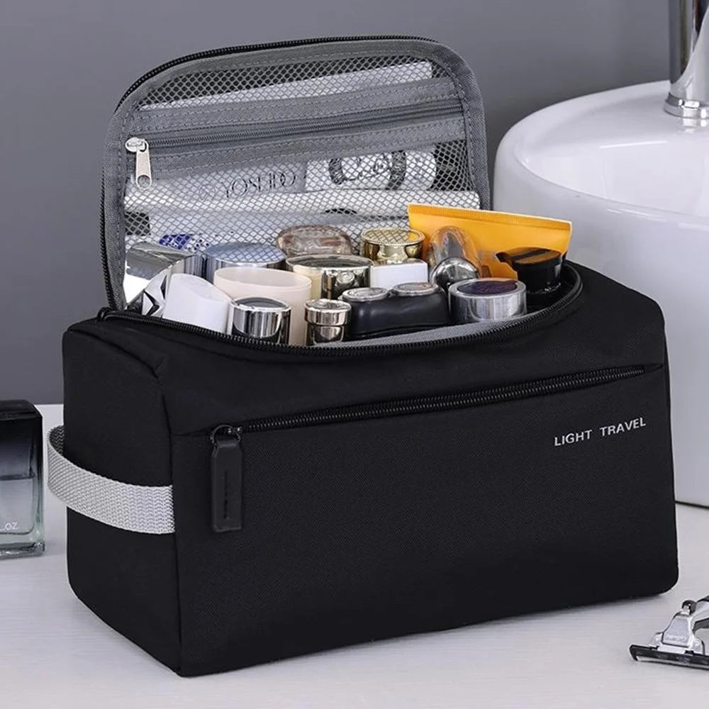 4038 For Men Portable Travel Toiletry Bag Oxford Cloth Waterproof Foldable Cosmetic Organizer, Size M - Black - 2
