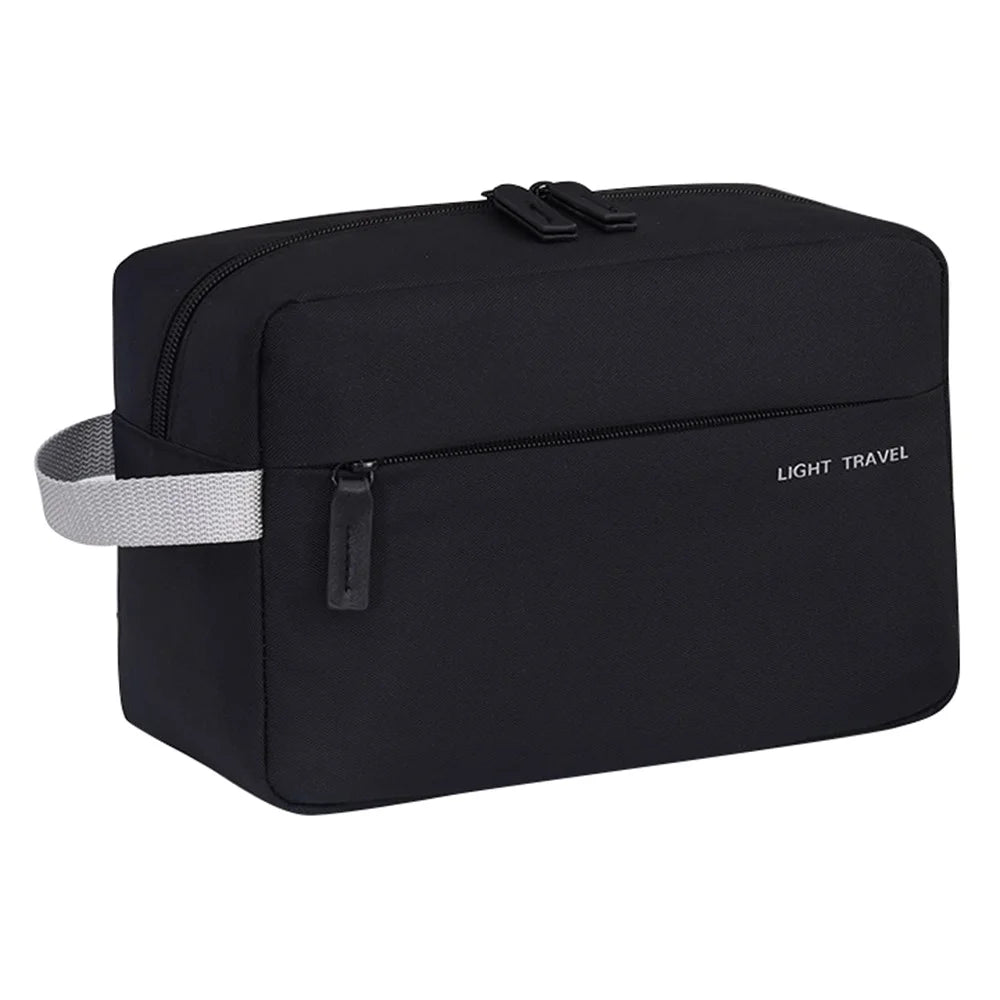 4038 For Men Portable Travel Toiletry Bag Oxford Cloth Waterproof Foldable Cosmetic Organizer, Size L - Black - 1
