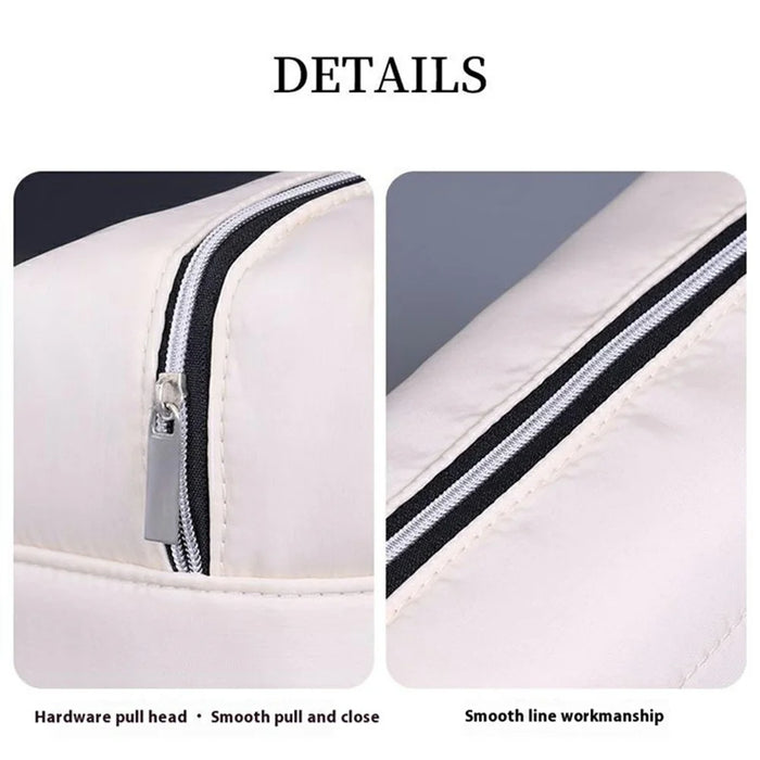 8083 Letter Pattern Portable Cosmetic Bag Travel Makeup Organizer Toiletry Storage Pouch - White - 6