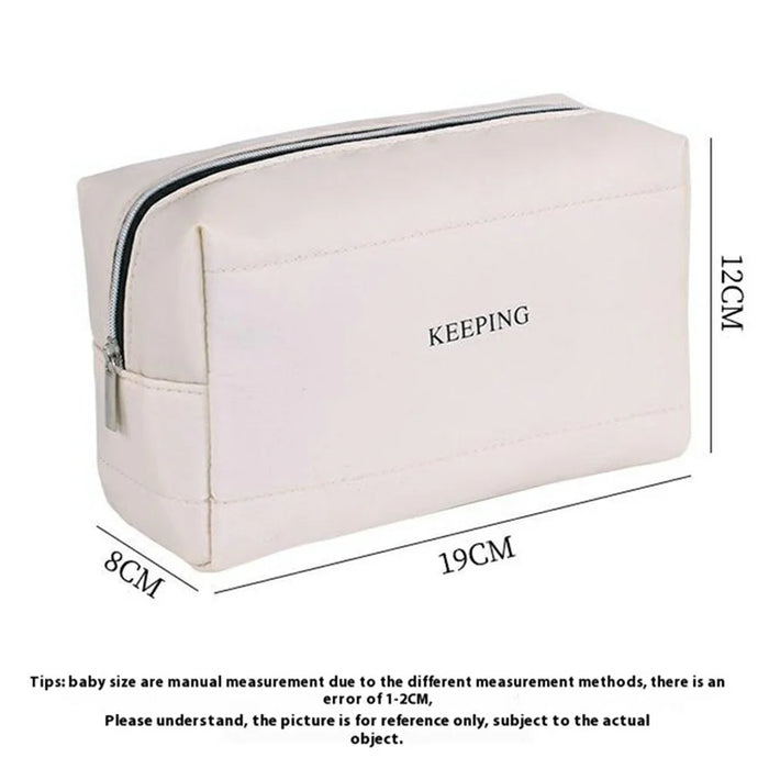 8083 Letter Pattern Portable Cosmetic Bag Travel Makeup Organizer Toiletry Storage Pouch - White - 7