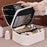 8084 Portable Double Layer Makeup Organizer Large Capacity Travel Toiletry Bag Cosmetic Brush Storage Handbag - White - 3