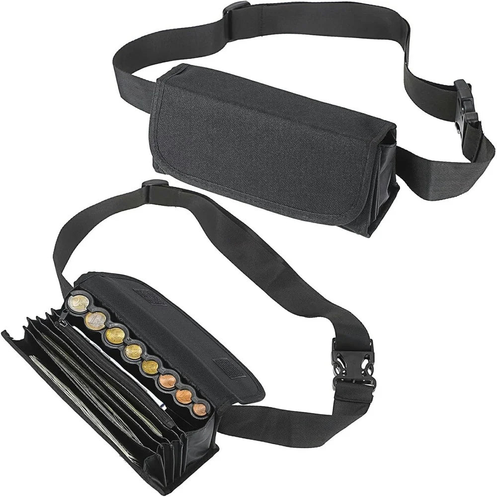8 Slots Euro Coin Holder Dispenser Waist Bag Oxford Fabric Portable Euro Sorter Fanny Pack - 2
