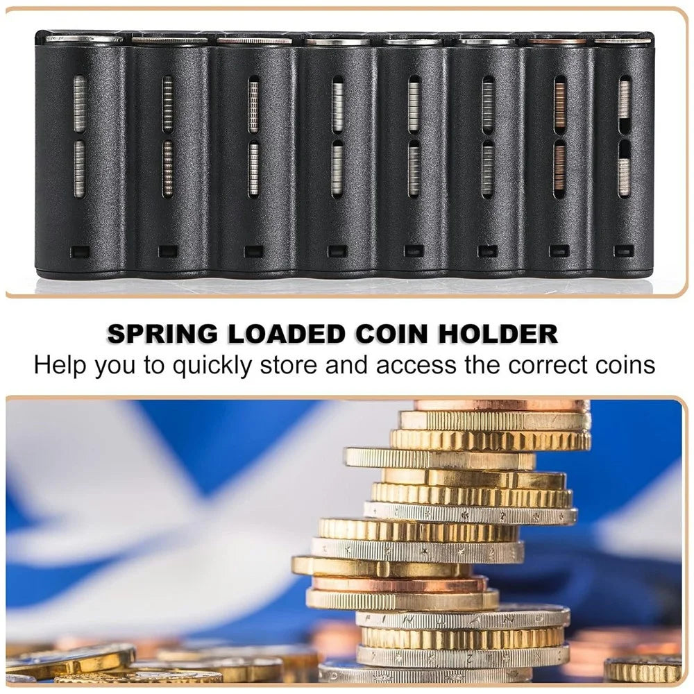 8 Slots Euro Coin Holder Dispenser Waist Bag Oxford Fabric Portable Euro Sorter Fanny Pack - 4