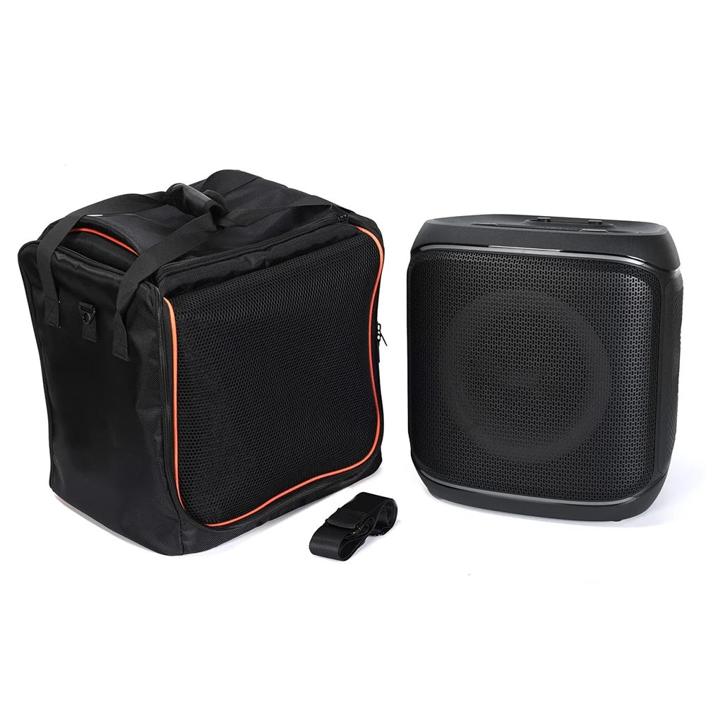 For JBL PartyBox Encore 2 Speaker Protective Case Foldable Storage Bag with Shoulder Strap - Black - 3