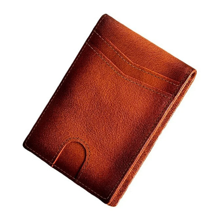 BANYANU N2039M Genuine Leather Wallet for Men Multi Card Slots RFID Blocking Money Clip - Brown - 4