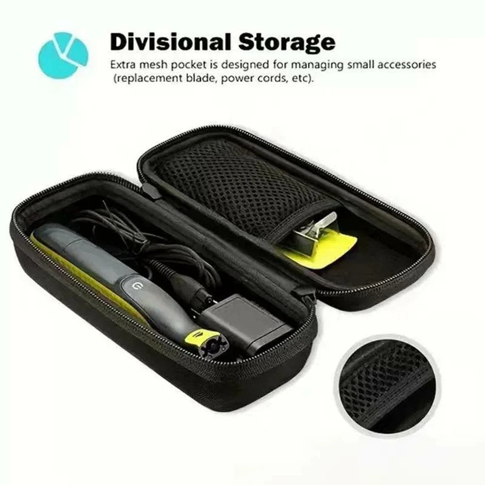 For Philips Oneblade Razor EVA Storage Case Portable Shockproof Travel Bag Shaver Organizer Box - Black - 2