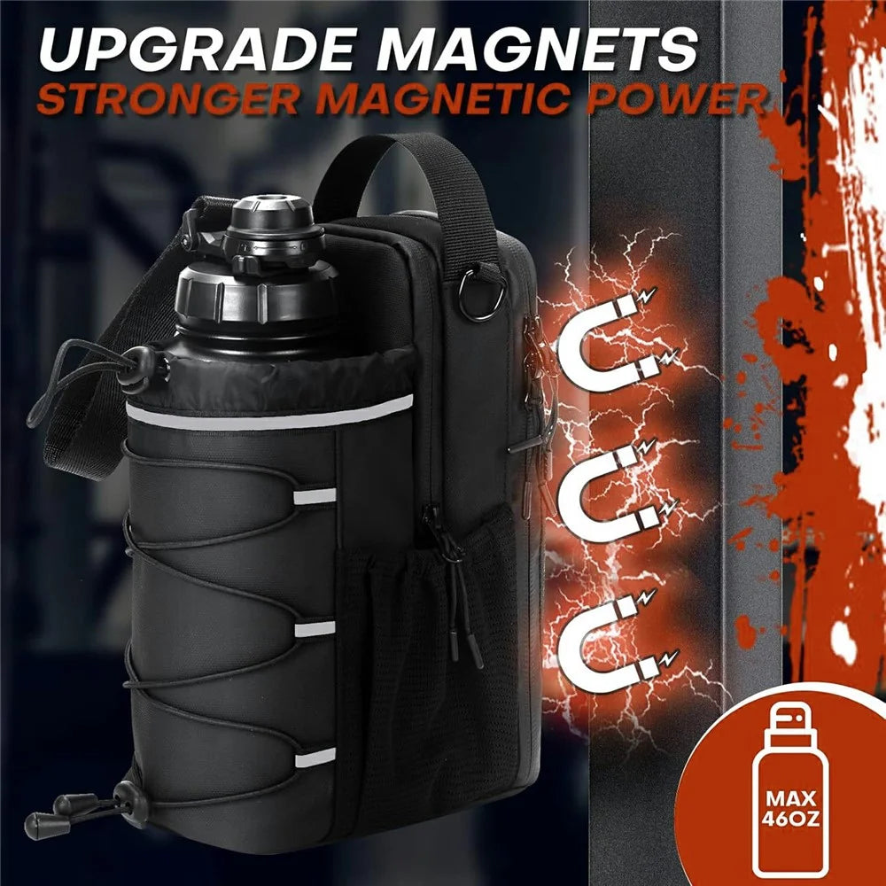 Magnetic Water Bottle Holder for Gym Fitness Reflective Outdoor Crossbody Bag with Strong Magnets - 4