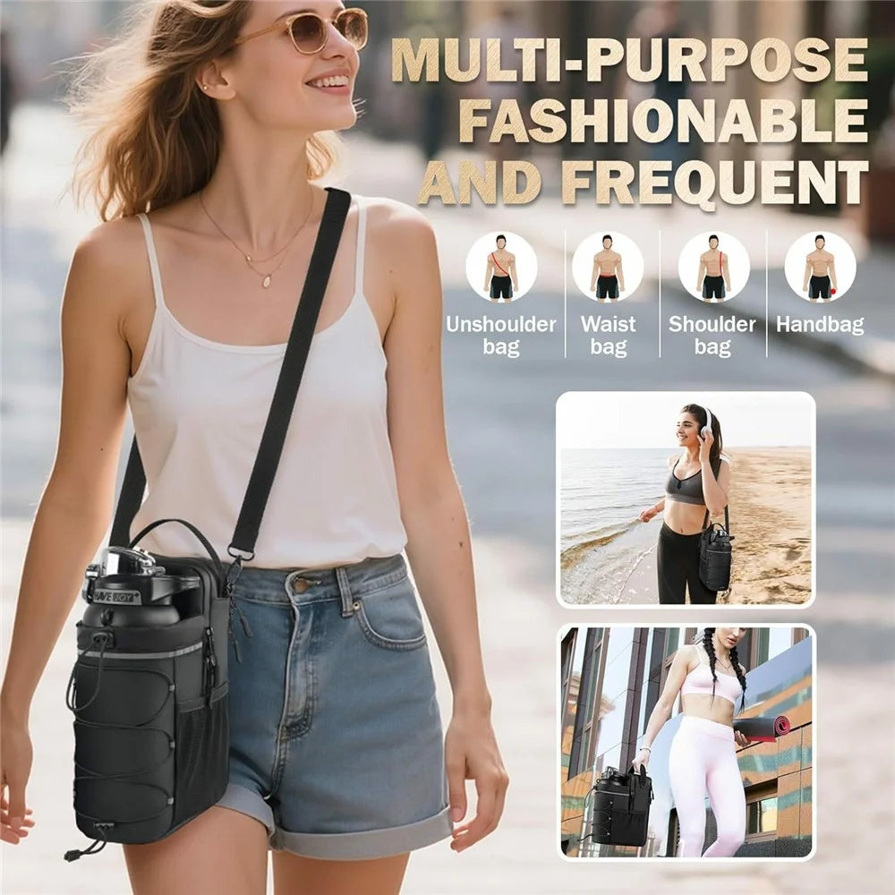 Magnetic Water Bottle Holder for Gym Fitness Reflective Outdoor Crossbody Bag with Strong Magnets - 5