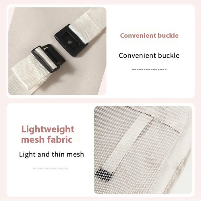 8Pcs / Set Portable Travel Business Trips Organizer Foldable Clothes Shoes Toiletry Storage Bags - Beige - 4