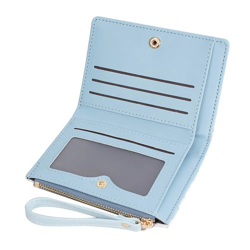 BAELLERRY N8355 Short Wallet Coin Purse PU Leather Butterfly Design Contrast Color Portable Money Bag - Baby Blue - 2