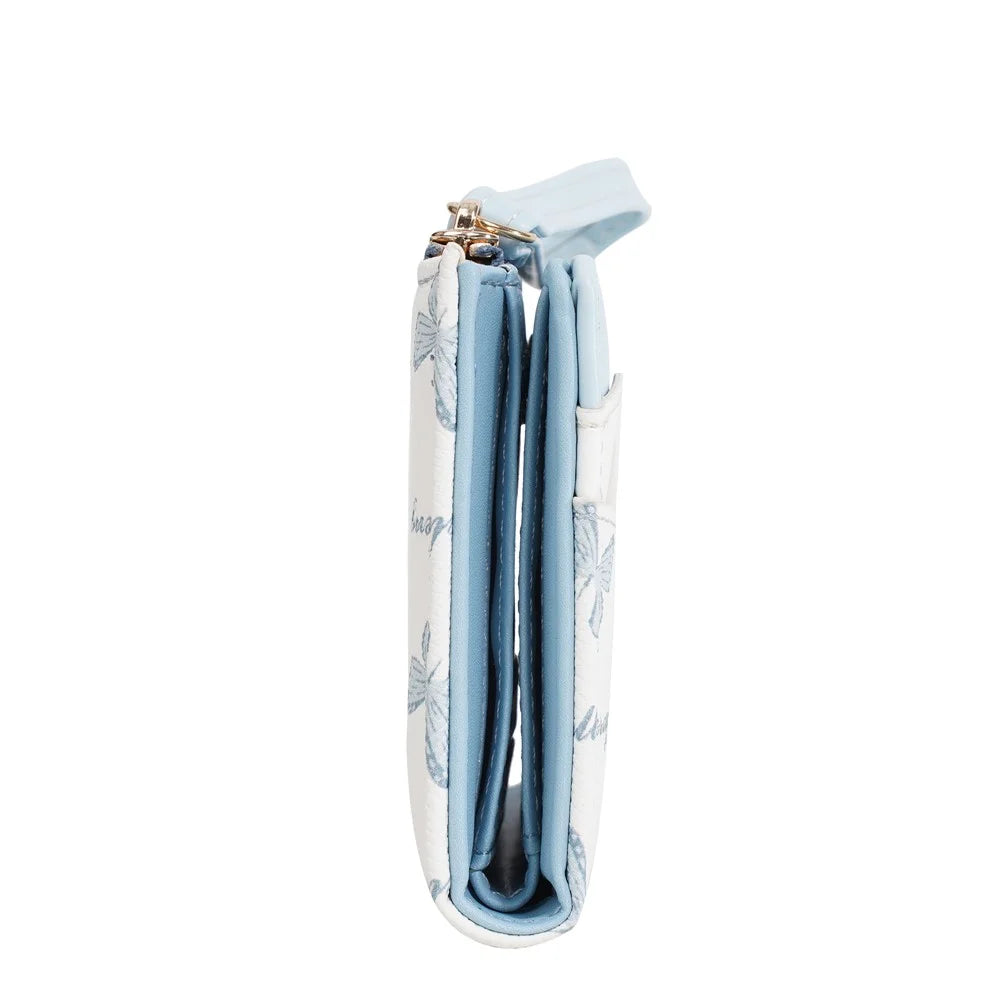 BAELLERRY N8355 Short Wallet Coin Purse PU Leather Butterfly Design Contrast Color Portable Money Bag - Baby Blue - 6