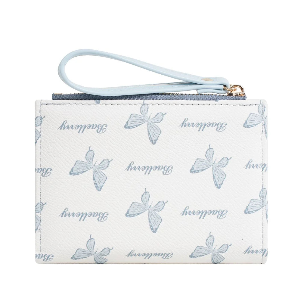 BAELLERRY N8355 Short Wallet Coin Purse PU Leather Butterfly Design Contrast Color Portable Money Bag - Baby Blue - 7