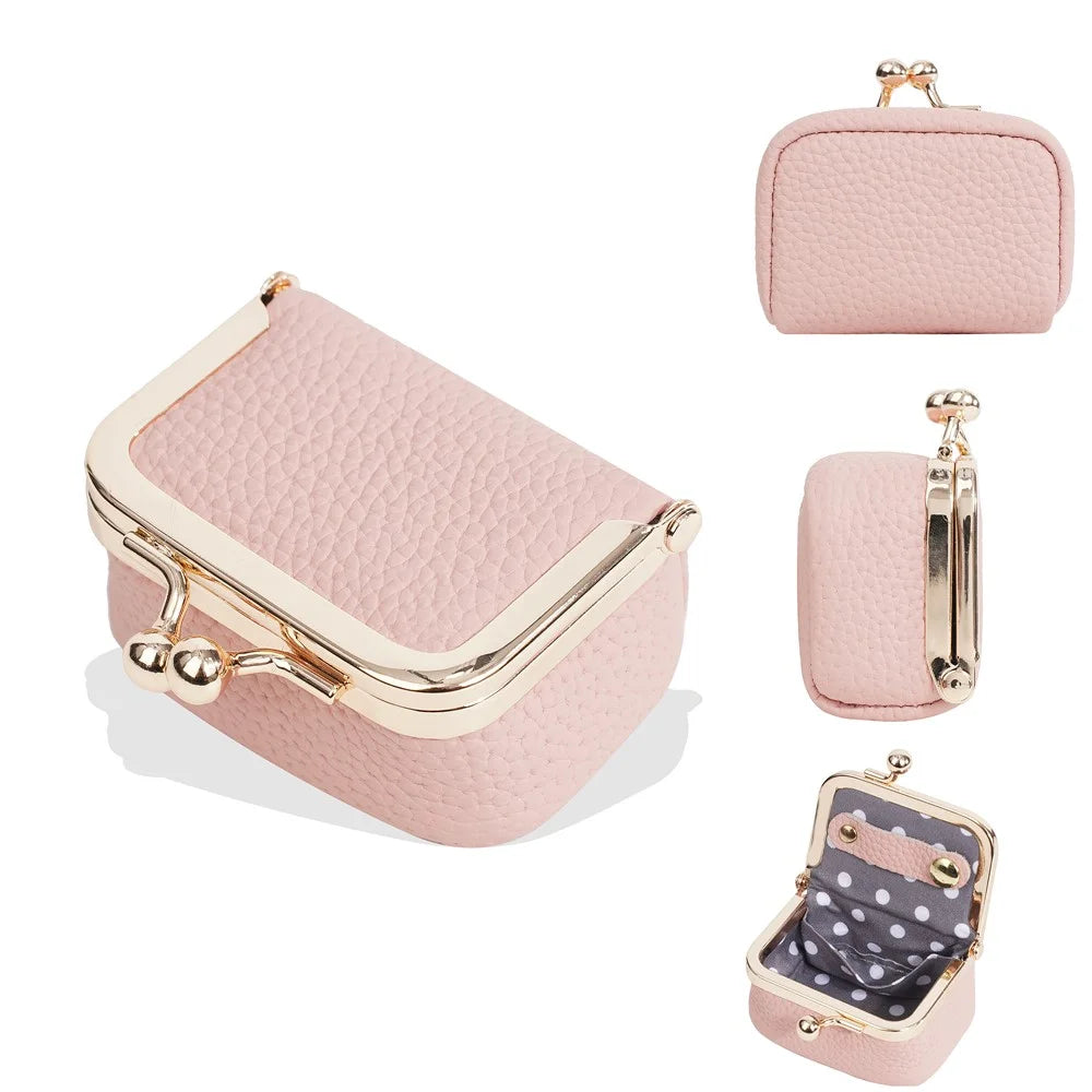 BAELLERRY D3069 Genuine Cow Leather Jewelry Storage Box for Earrings Rings Necklaces Women's Mini Organizer - Pink - 1