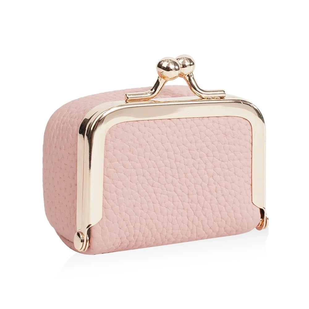 BAELLERRY D3069 Genuine Cow Leather Jewelry Storage Box for Earrings Rings Necklaces Women's Mini Organizer - Pink - 4