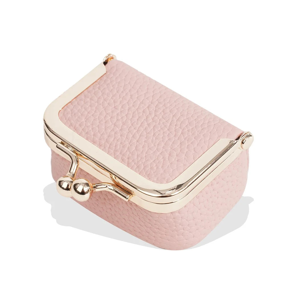 BAELLERRY D3069 Genuine Cow Leather Jewelry Storage Box for Earrings Rings Necklaces Women's Mini Organizer - Pink - 7