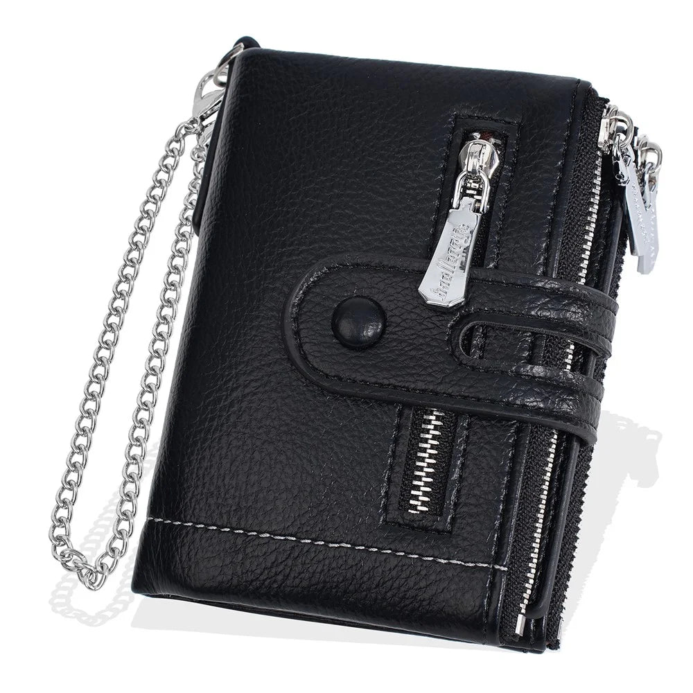 BAELLERRY D3262 Women Short PU Leather Coin Purse Wallet Small Zipper Pouch - Black - 3