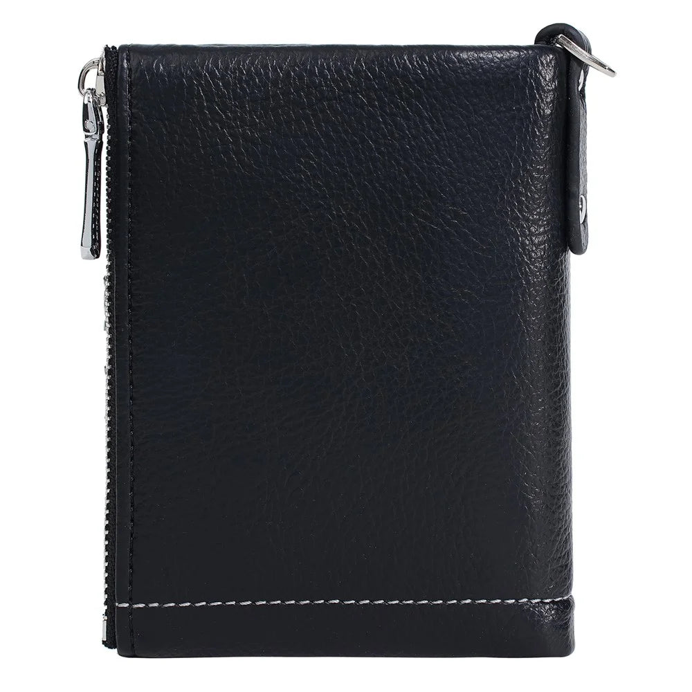 BAELLERRY D3262 Women Short PU Leather Coin Purse Wallet Small Zipper Pouch - Black - 6