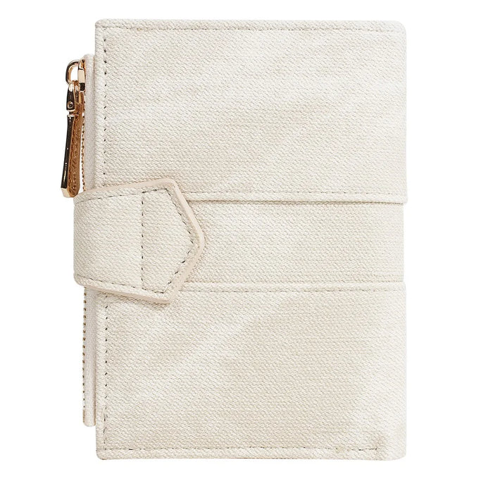 BAELLERRY N8354 Mini Wallet Compact Slim Coin Purse Trendy Design Folding Money Bag - Beige - 6