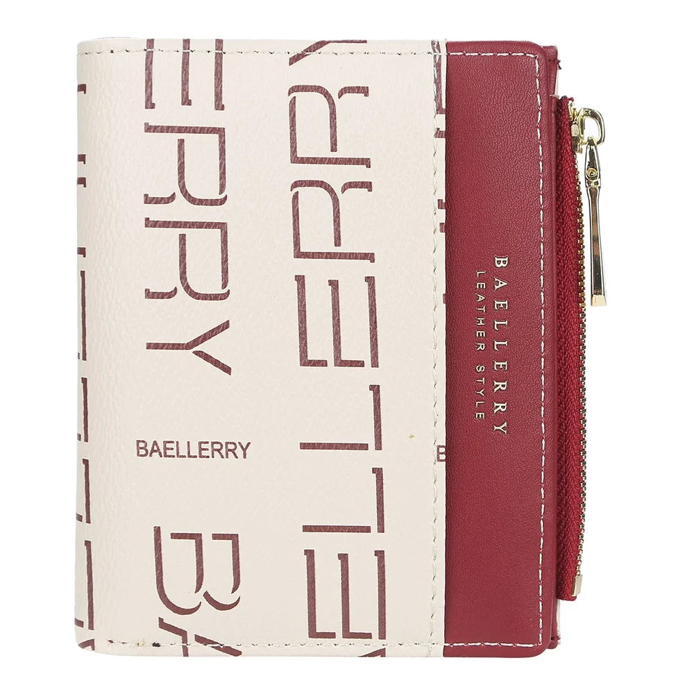 BAELLERRY DR078 Multi-Card Zipper Wallet Coin Purse PU Leather Card Holder - Beige - 1
