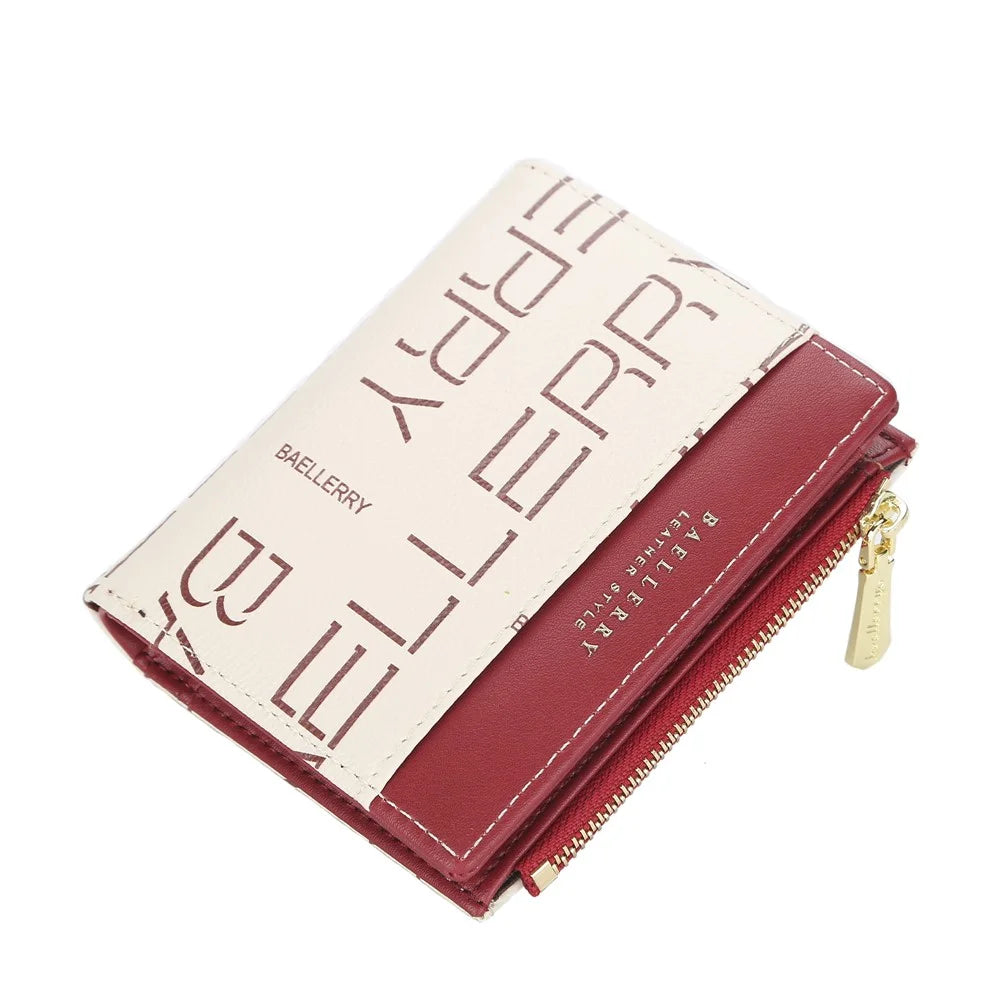 BAELLERRY DR078 Multi-Card Zipper Wallet Coin Purse PU Leather Card Holder - Beige - 5