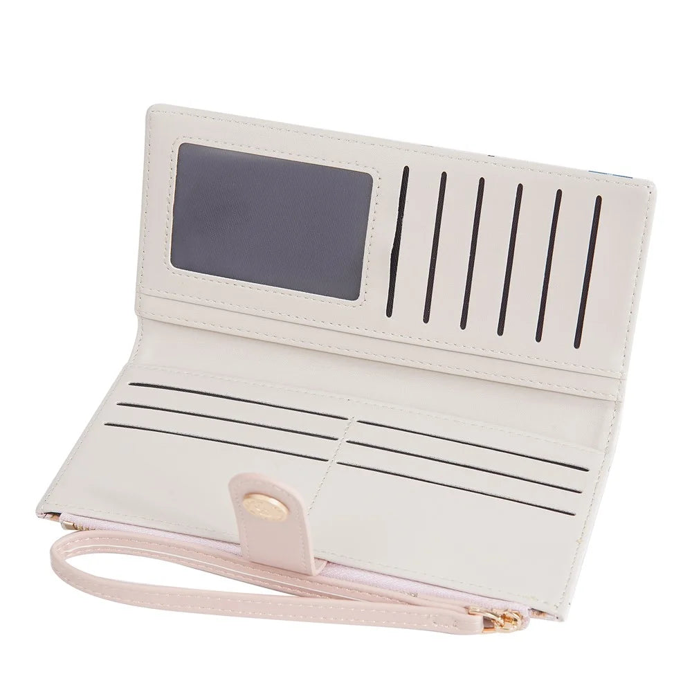 BAELLERRY N5588 Women's Slim Zipper Wallet Cute Bear Design PU Leather Long Purse Multi-Card Bag - Pink - 2