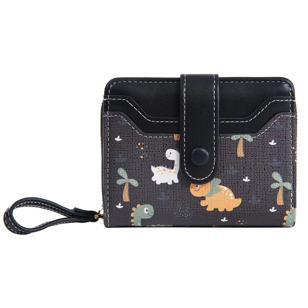 BAELLERRY N5587 Cute Cartoon Bear Button Wallet Zipper Coin Purse PU Leather Small Clutch - Black - 4