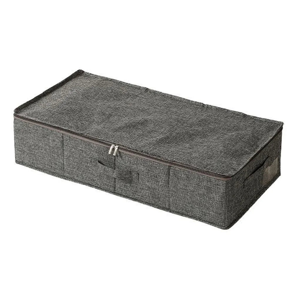 76 x 38 x 17cm Bedroom Storage Box Organizer Clothes Pants Underwear Cotton Linen Container for Home / Dorm - Grey - 1