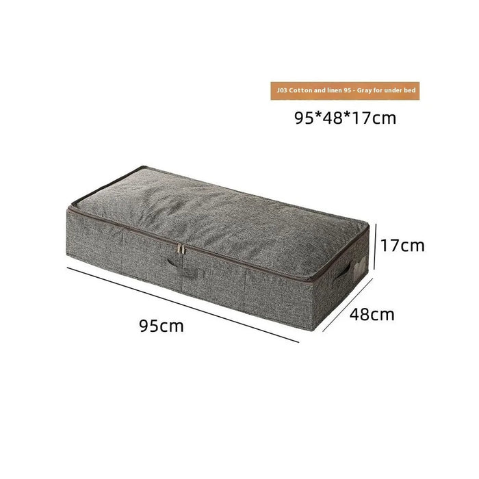 98 x 48 x 17cm Bedroom Storage Box Organizer Clothes Pants Underwear Cotton Linen Container for Home / Dorm - Grey - 7