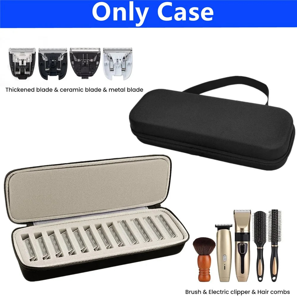 12 Slots Hair Clipper Blade Organizer Protective Bag EVA Storage Case for Barbers Hairdressers - 2