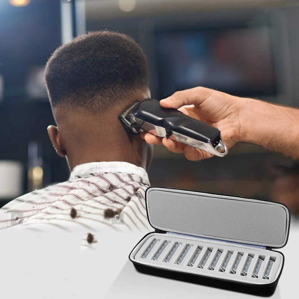 12 Slots Hair Clipper Blade Organizer Protective Bag EVA Storage Case for Barbers Hairdressers - 4