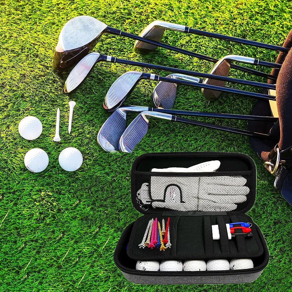 Golf Accessories Organizer Bag for Gloves Balls Tees Markers EVA Portable Storage Case - 2