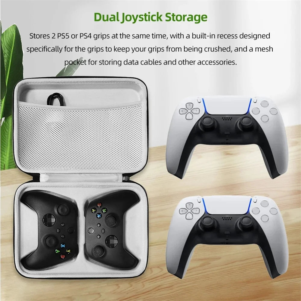 Portable Carrying Case for PS5  /  PS4  /  Xbox Series Dual Controller EVA Hard Shell Universal Gamepad Storage Bag - 2