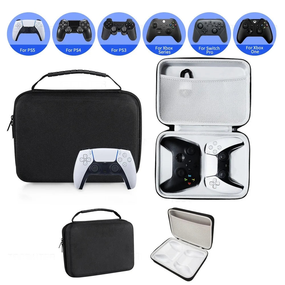 Portable Carrying Case for PS5  /  PS4  /  Xbox Series Dual Controller EVA Hard Shell Universal Gamepad Storage Bag - 4