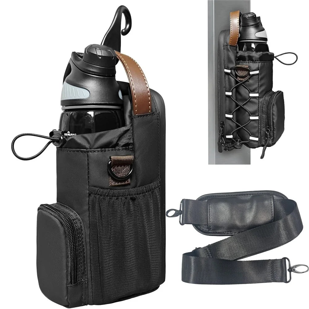 Upgraded Magnetic Water Bottle Holder for Gym Fitness Outdoor Crossbody Bag with Handle and Hook - 1