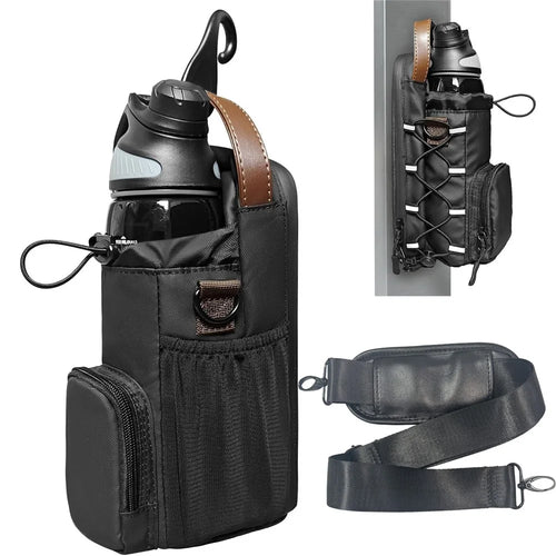 Upgraded Magnetic Water Bottle Holder for Gym Fitness Outdoor Crossbody Bag with Handle and Hook - 1