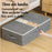 Size M Under Bed Storage Bag Transparent Window Foldable Clothes Organizer Pouch with Three-sided Handles - Grey - 3