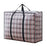 Size L Moisture Proof Grid Pattern Quilt Storage Bag for Moving Clothes Bedding Organization, 70 x 50 x 23cm - Black - 1