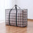 Size L Moisture Proof Grid Pattern Quilt Storage Bag for Moving Clothes Bedding Organization, 70 x 50 x 23cm - Black - 2