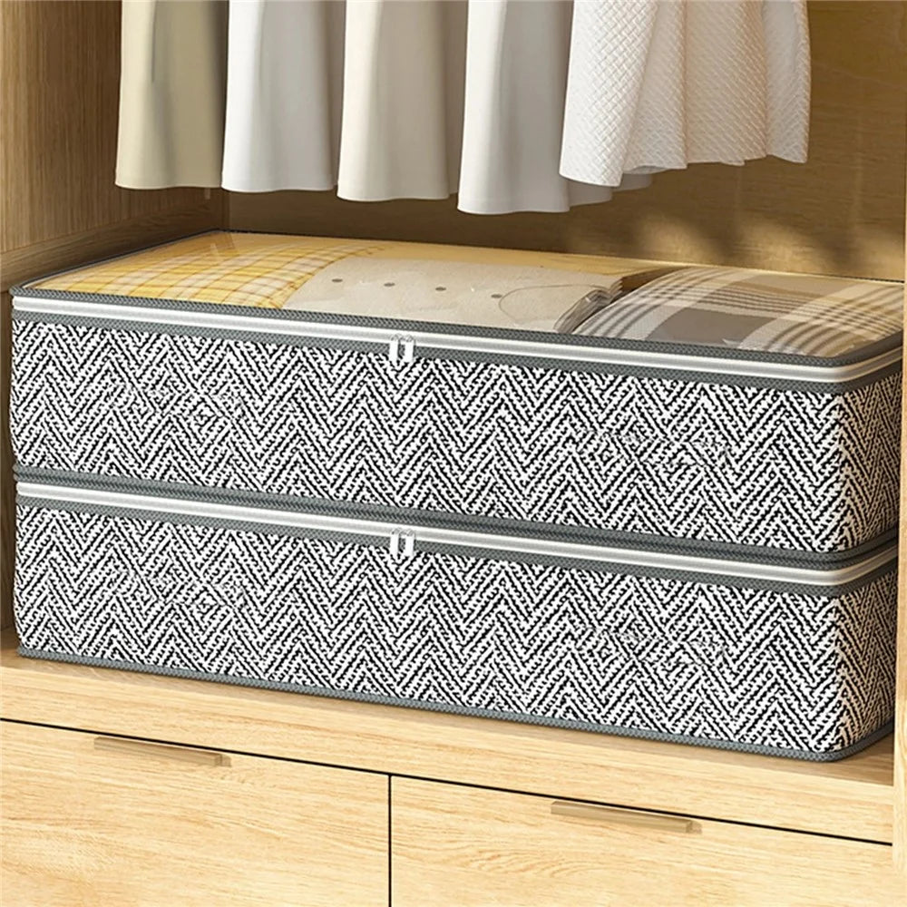 H18 Transparent Window Under Bed Storage Bag Non Woven Fabric Dustproof Organizer for Clothes Blankets Pillows, 100 x 50 x 18cm - 4