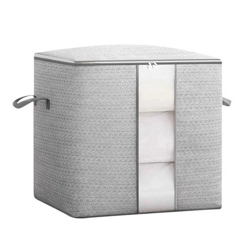 Size L Transparent Window Non Woven Fabric Storage Bag for Clothes Bedding Organizer, 48 x 44 x 48cm - 1