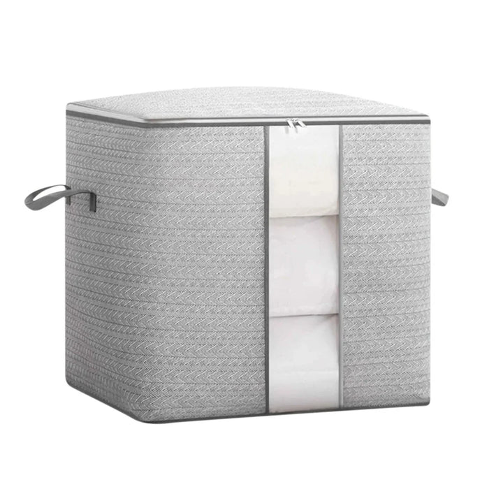 Size XL Transparent Window Non Woven Fabric Storage Bag for Clothes Bedding Organizer, 52 x 50 x 54cm - 1