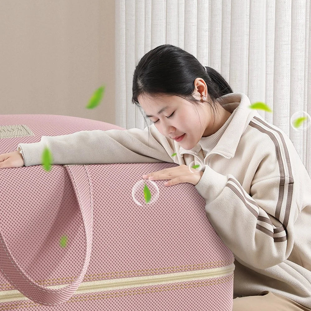 Size M Non Woven Fabric Storage Bag for Moving Packing Clothes Bedding Organizer with Reinforced Handles, 74 x 18 x 53cm - 5