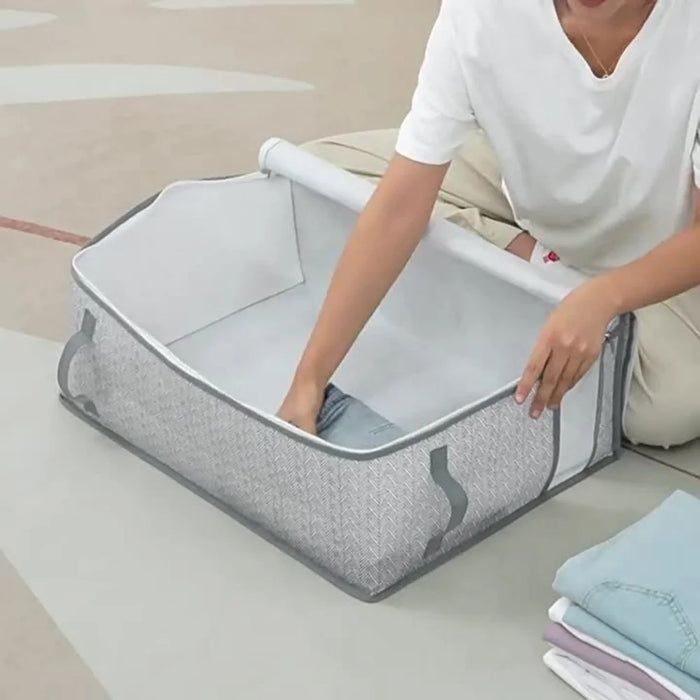 Size L Dust Proof Foldable Storage Bag with Clear Window for Clothes Bedding Non Woven Fabric Organizer, 52 x 44 x 20cm - 2