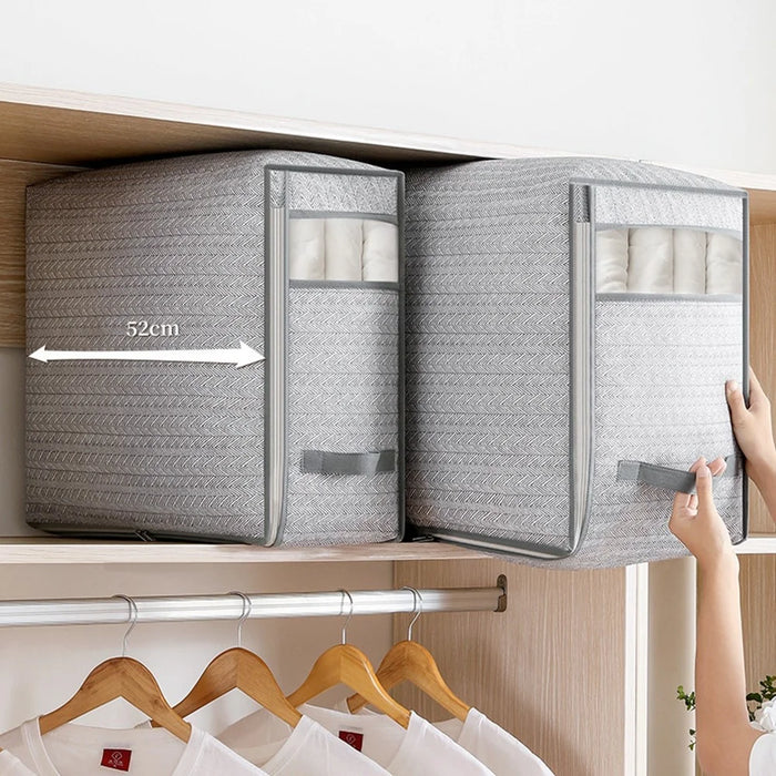 Size L Dust Proof Foldable Storage Bag with Clear Window for Clothes Bedding Non Woven Fabric Organizer, 52 x 44 x 20cm - 5