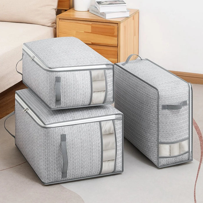 Size L Dust Proof Foldable Storage Bag with Clear Window for Clothes Bedding Non Woven Fabric Organizer, 52 x 44 x 20cm - 7