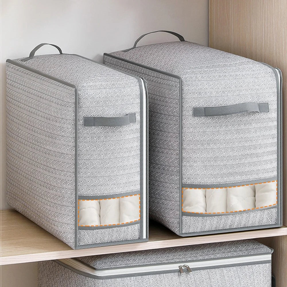 Size XL Dust Proof Foldable Storage Bag with Clear Window for Clothes Bedding Non Woven Fabric Organizer, 52 x 44 x 30cm - 6