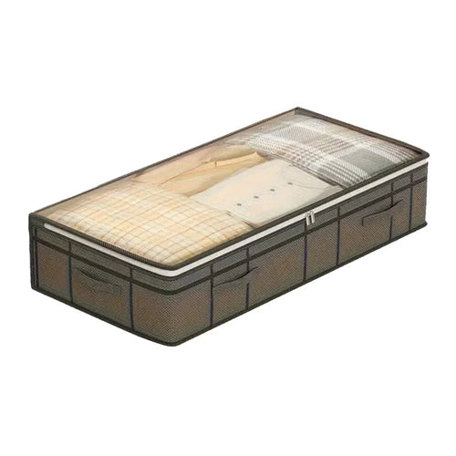 100 x 50 x 18cm Under Bed Storage Bag Transparent Window Non Woven Fabric Foldable Organizer Pouch - 1